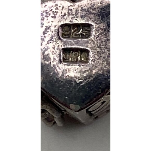 Vintage Sterling Silver Heart Locket Necklace Italy Pill Box Chain 18" Love - Picture 9 of 13